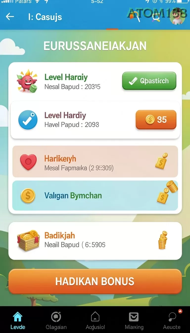 Cuplikan layar PUTARMEGA — menu navigasi