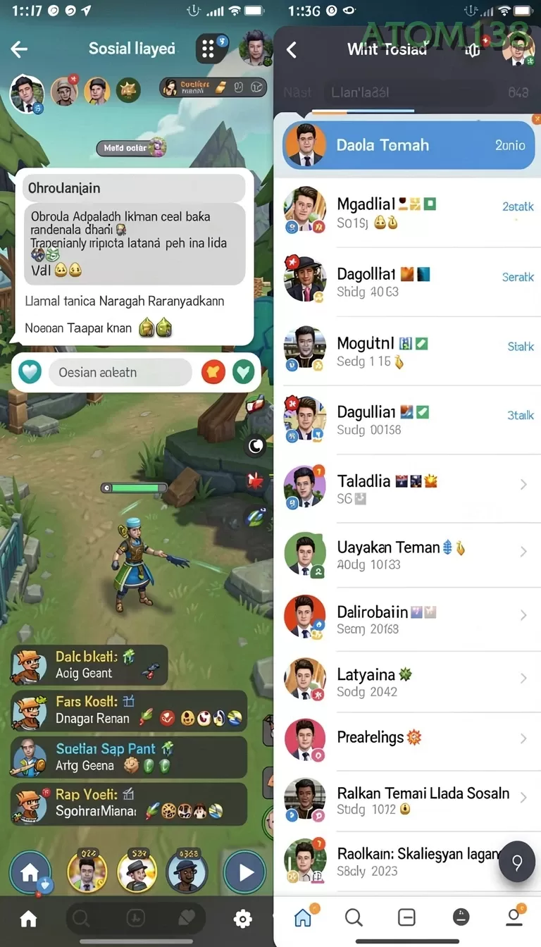 Cuplikan layar KM777 — menu navigasi